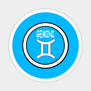 Gemini, white circle, transparent background Magnet
